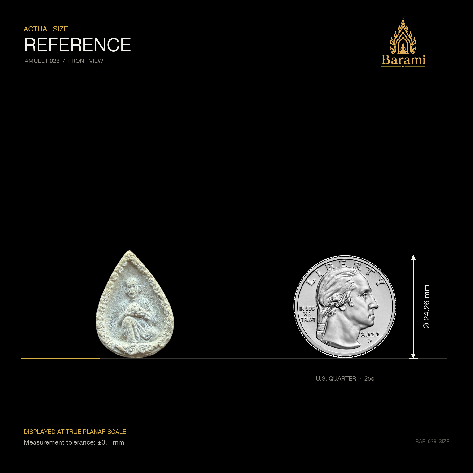 Monk Portrait — Pale Teardrop Form No. 01, size reference