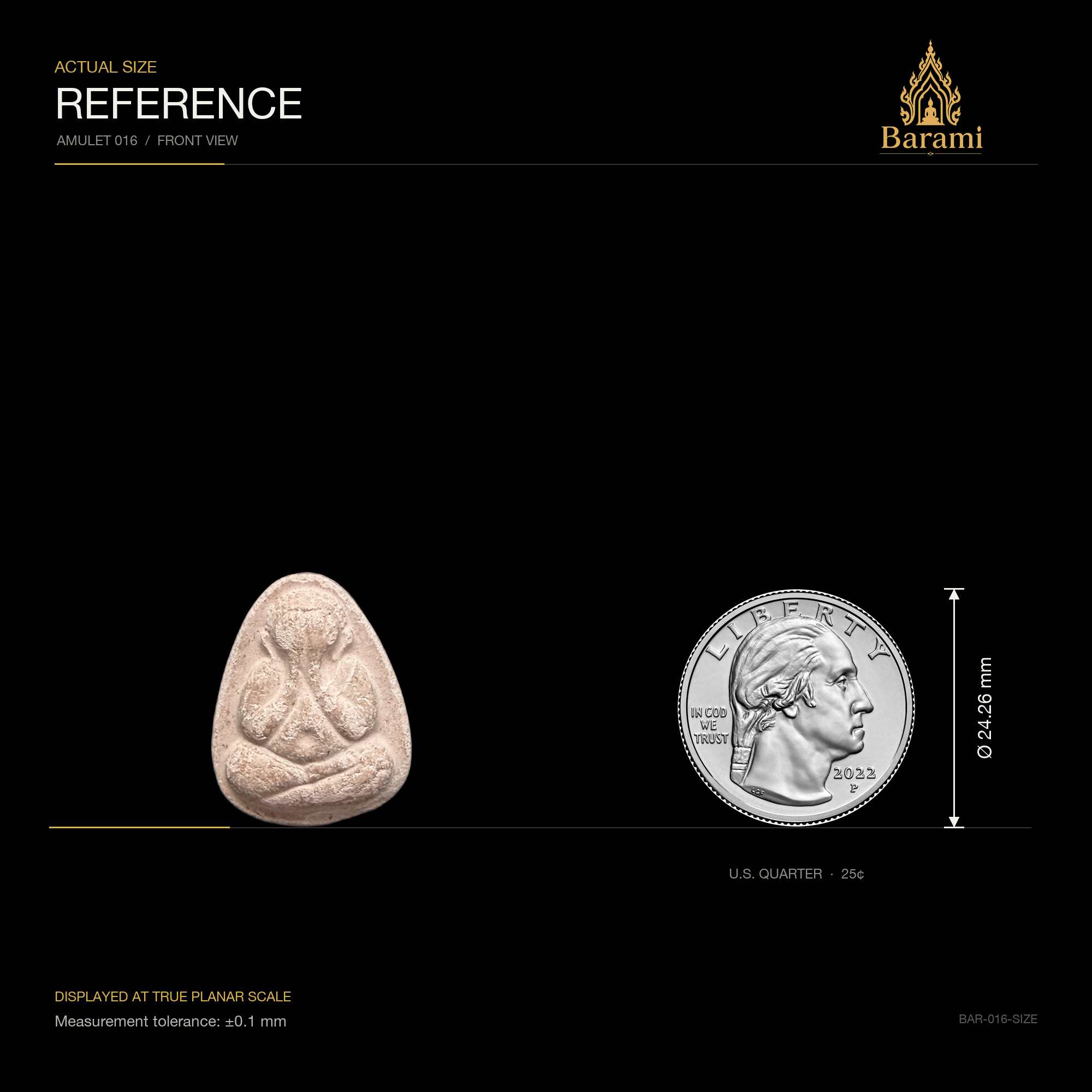 Phra Pidta — Pink Teardrop Floral-Back Form, size reference