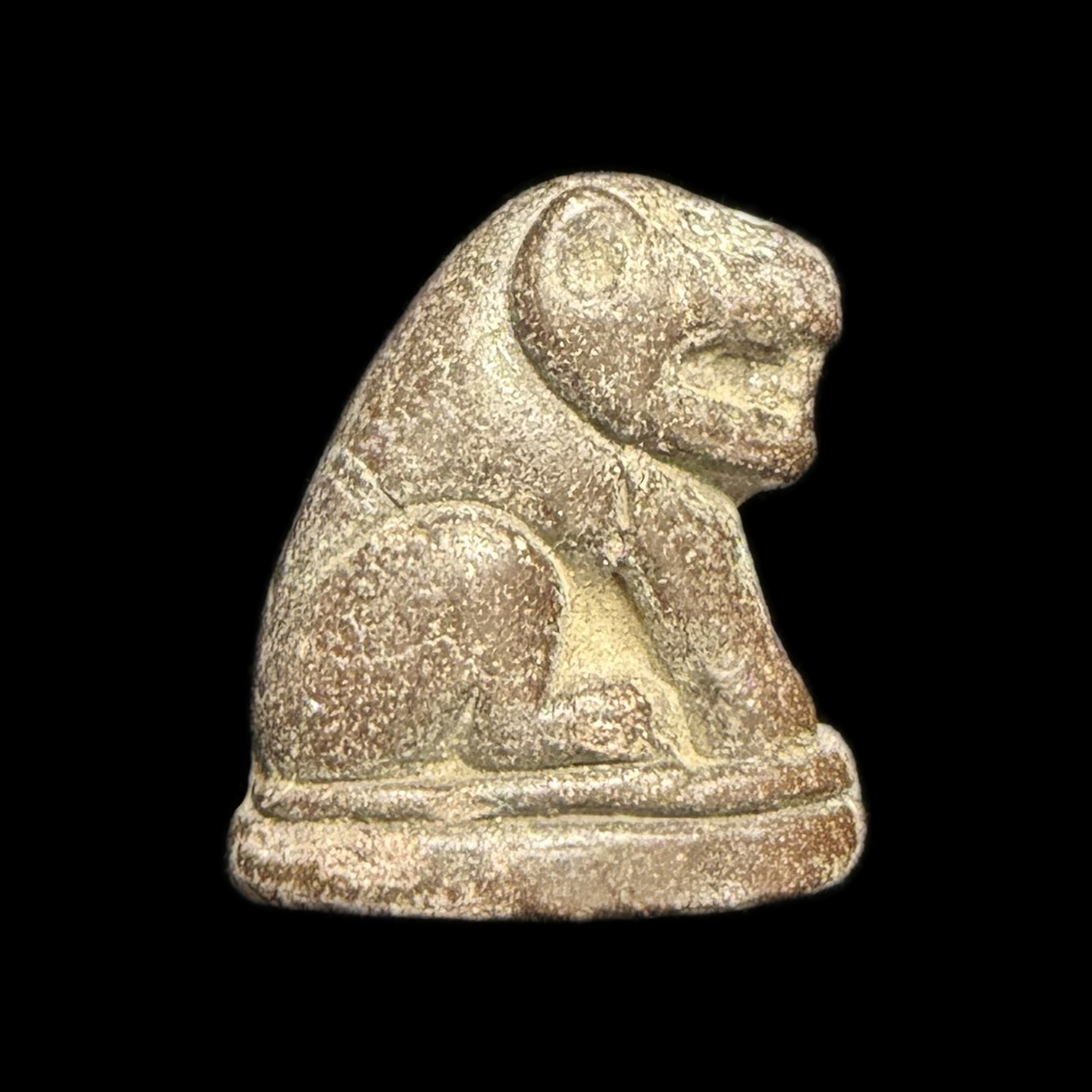 Seated Tiger — Pale Sculptural Form, back view