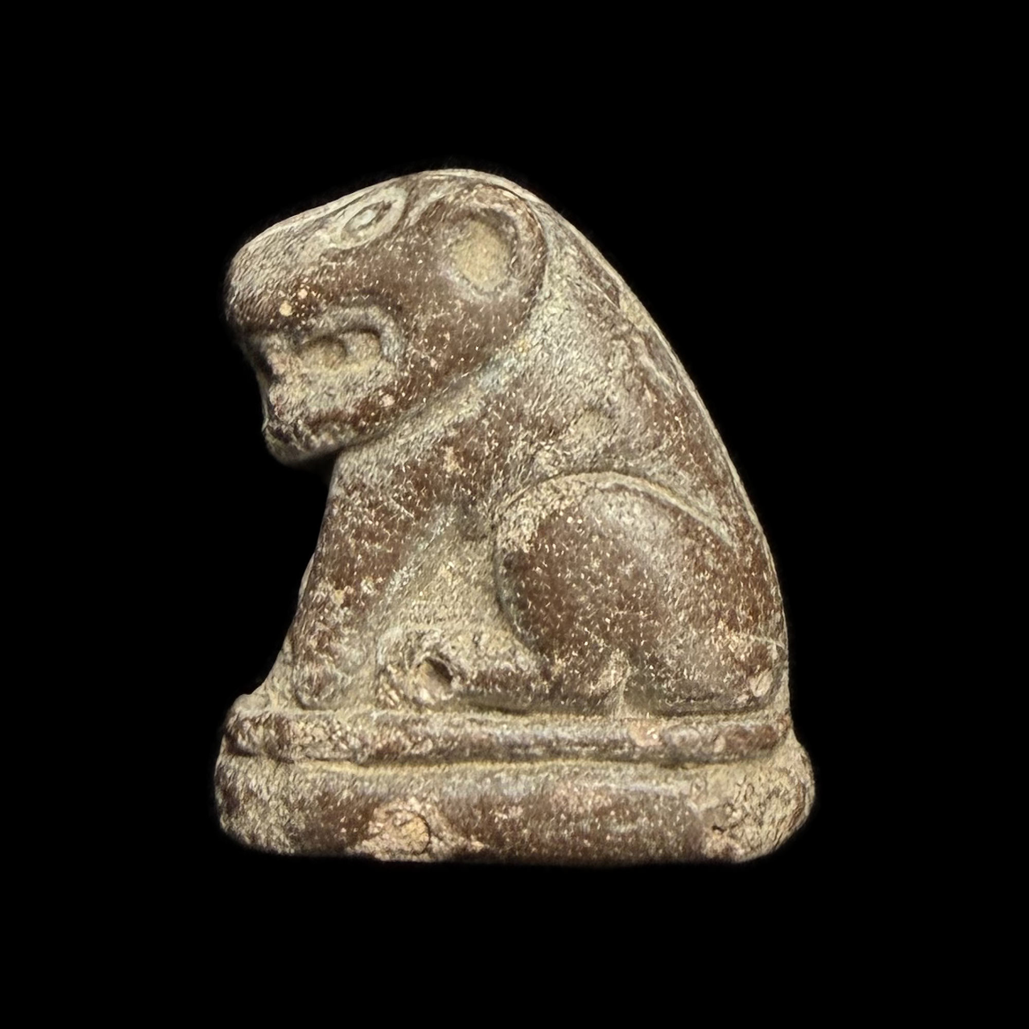 Seated Tiger — Pale Sculptural Form, front view