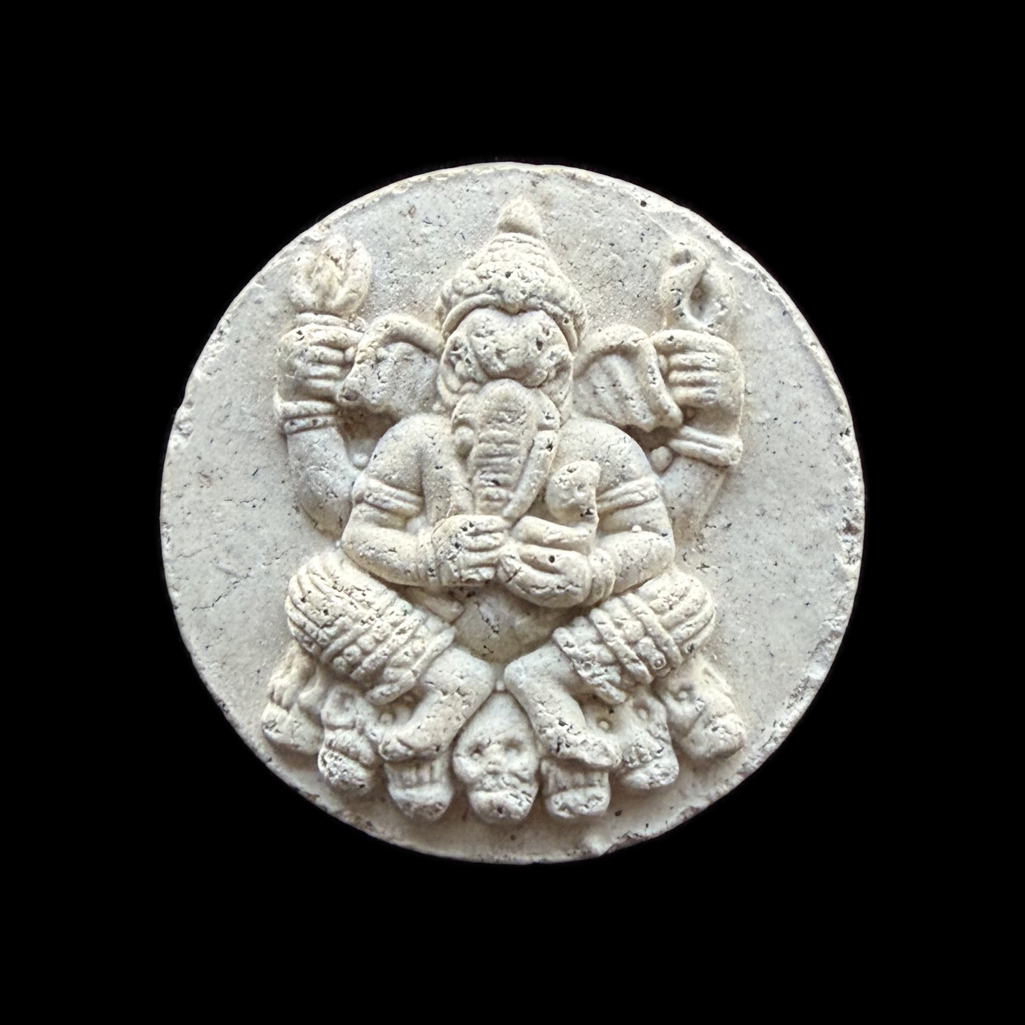 Ruesi — Round Mask and Ganesha Medallion, back view