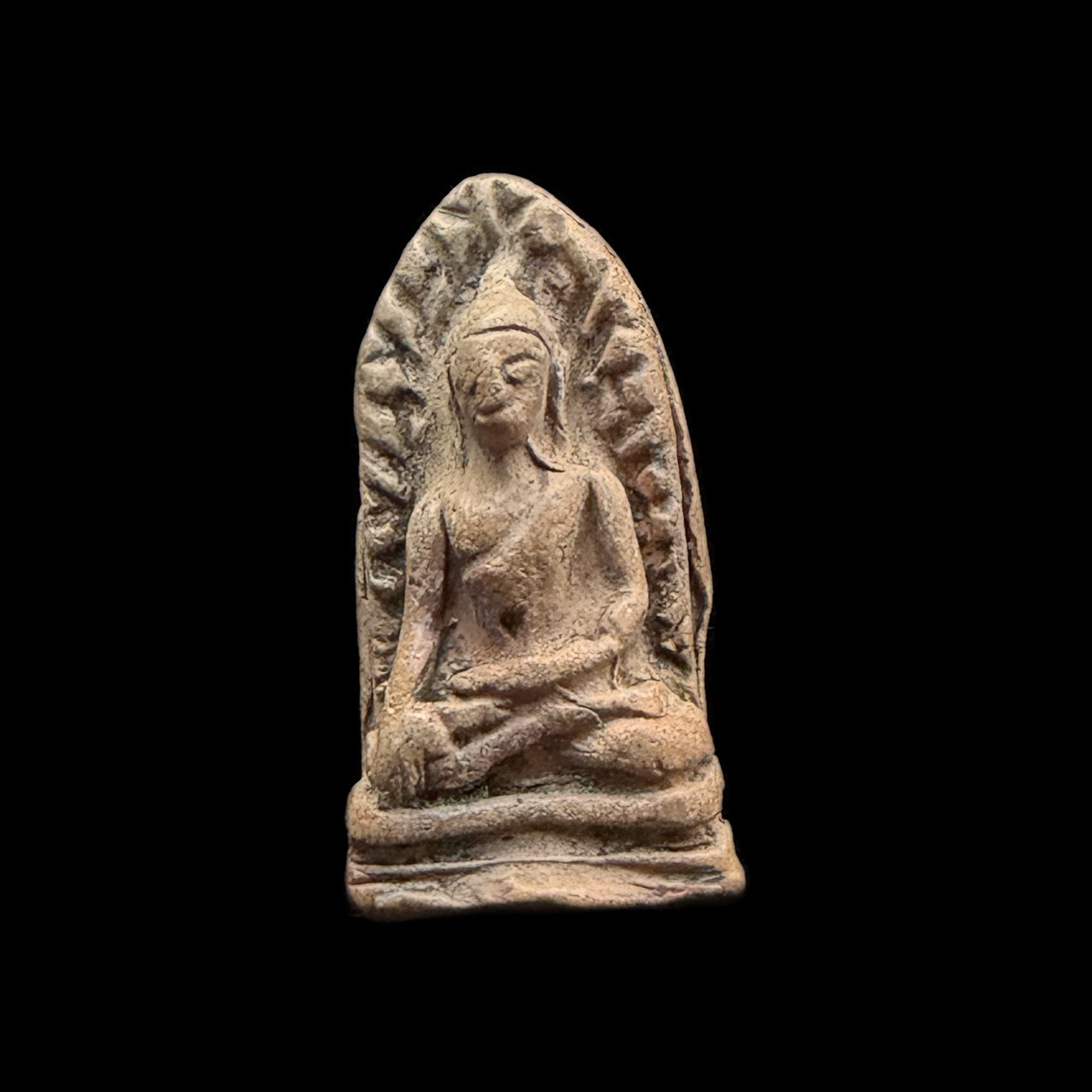 Phra Rod — Narrow Brown Ancient-Style Relief, front view