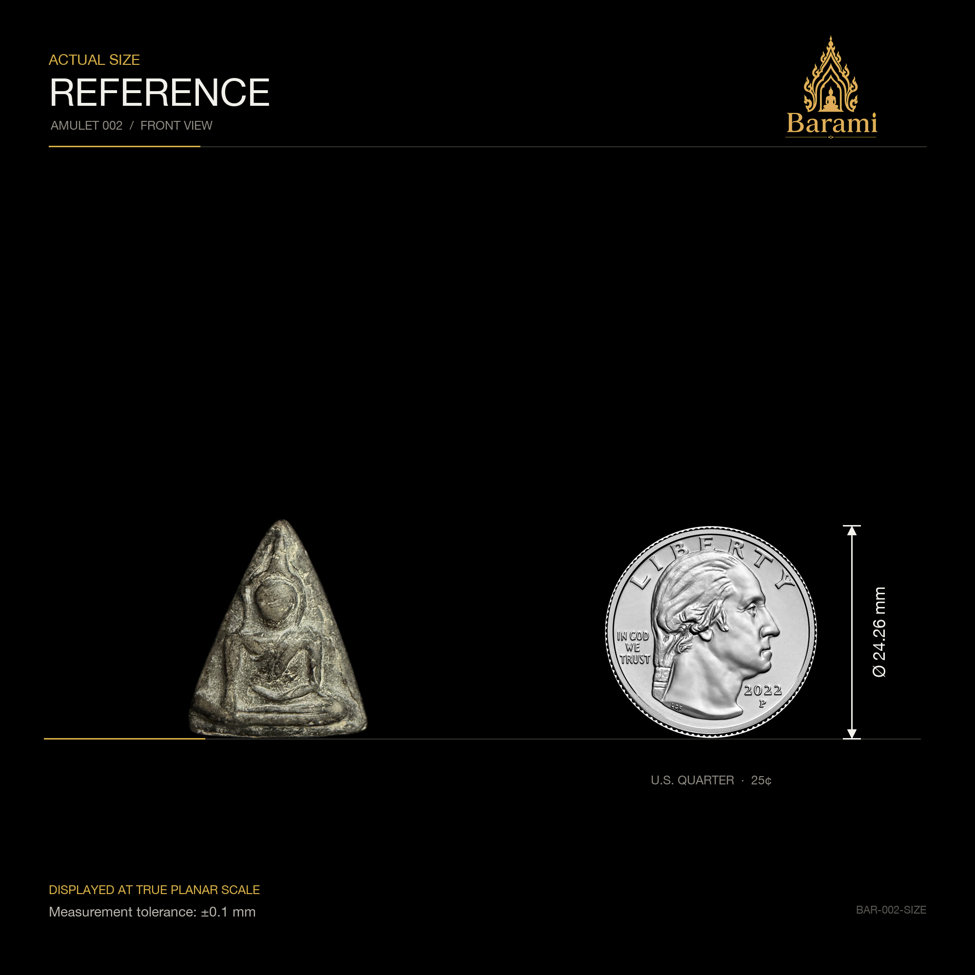 Phra Nang Phaya — Dark Triangular Relief, size reference