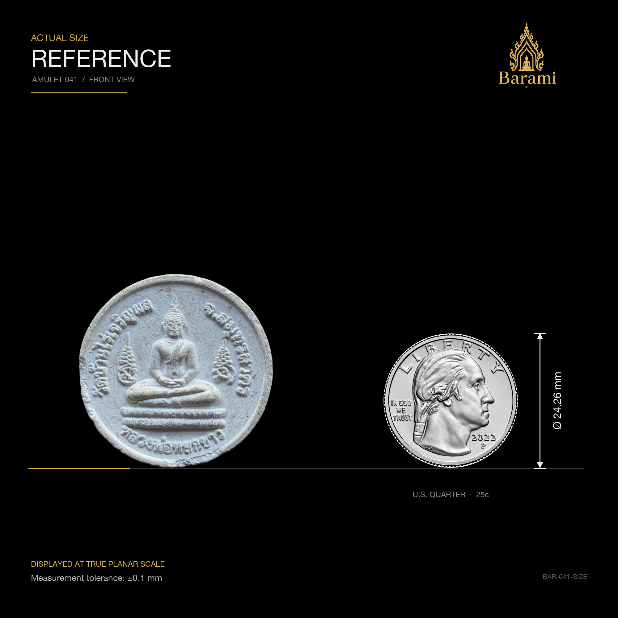 Ancient Buddha — Silver-Tone Round Medallion, size reference