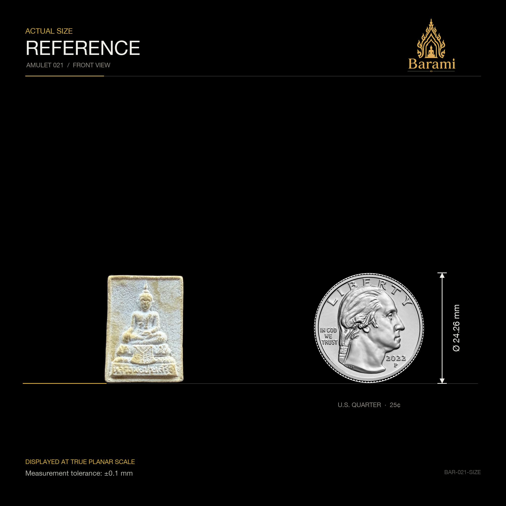 Seated Buddha — White Square Yantra-Back Form, size reference